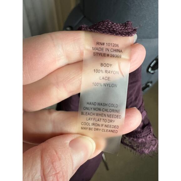 Soft Surroundings tank top lace sides hem purple - Picture 8 of 8